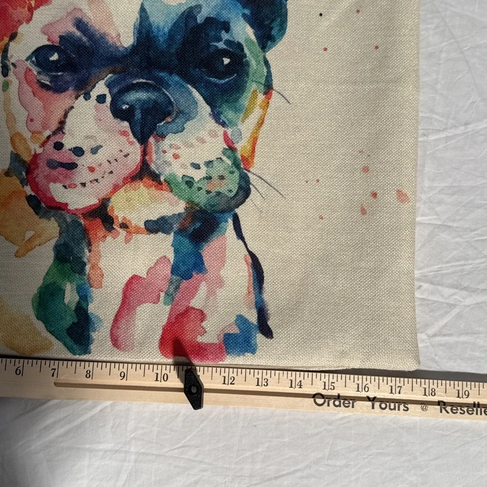 Artistic Colorful Dog Pillow Case Double Sided 17.5